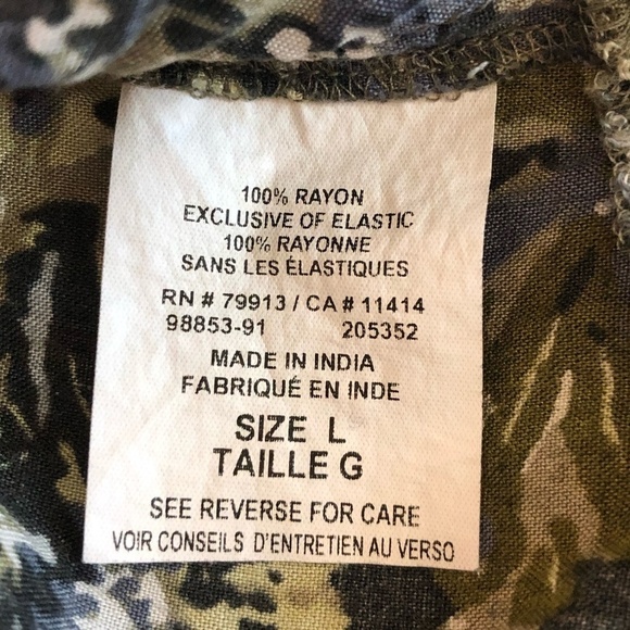 MOTHERHOOD Maternity Dress Women's Size Large Green Floral Print Ruffled V-Neck - Picture 9 of 12